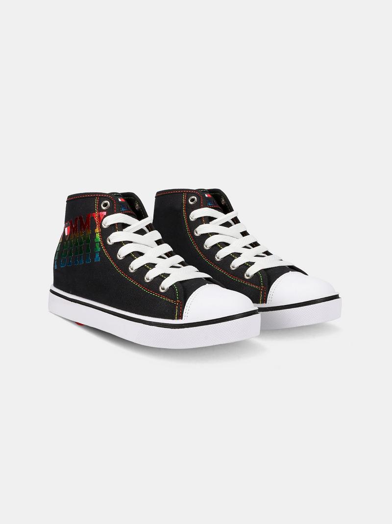 Fiú Tommy Hilfiger Heelys® Tommy Love High Top Tornacipő Fekete | HU 2322MQZ